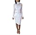 Momtuesdays2Women's Sexy Mesh See Through Bodycon Clubwear Dress (S, White)