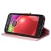 Moto E4 Plus Case for Girls, 2017 Motorola Moto E Plus 4th Generation Flip Cover, Tekcoo Luxury PU Leather [Rose Gold] Wallet ID Cash Credit Card Slots Holder Clutch Carrying Cases & Kickstand