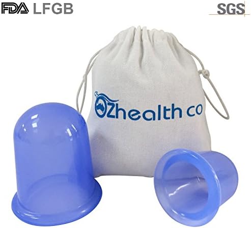 Anti Cellulite Cupping Therapy Set 2pcs Body Massage Vacuum Suction Cup For Cellulite Removal Anti-aging Wrinkle Reduction skin treatment FDA Approved Medical Grade Silicone (1 Large and 1 Medium)