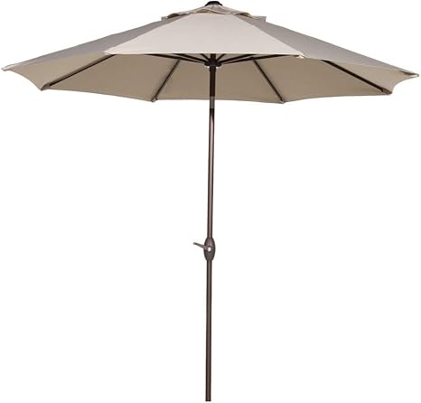 Amazon Com Abba Patio 9 Ft Sunbrella Patio Umbrella Market Outdoor Table Umbrella With Auto Tilt And Crank Beige Garden Outdoor