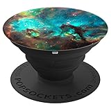 Nebula Galaxy Outer Space Phone Stand Blue Green Stars PopSockets Grip and Stand for Phones and Tablets