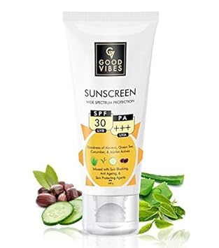 Good Vibes Wide Spectrum Sunscreen With SPF 30-100 g - Sun Protection for All Skin Types - Hydrate and Moisturize Dull Damaged Skin - Cruelty Free
