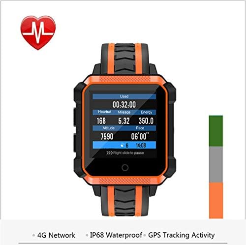 4G Smart Watch Ip68 Waterproof GPS Navigation 500W Camera Heart Rate Sleep Monitor Compass Sos Fitness Tracker,Orange