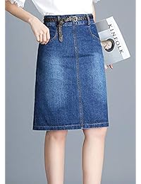 Falda de vaquero para dama, estilo simple, parte delantera plana, estilo A