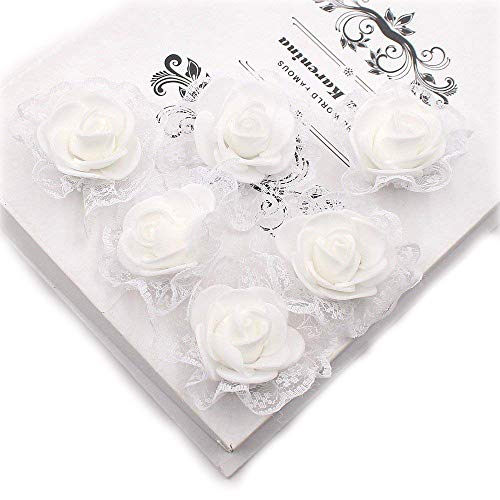 FLOWER Artificial Flowers silk roses Wedding Decoration DIY Decorative Wreath Fake Flowers 30pieces (white)