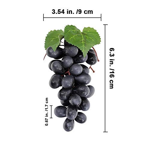 Supla 5 Pack Assorted Artificial Grapes Frosted Grape Clusters Rubber Grape Bundles Decorative Grapes Bunches in Black Purple Red Green for Vintage Wedding Favor Fruit Wine DÃ©cor Faux Fruit Props