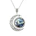Moon Pendant Tardis Doctor Who Starry Night Necklace Van Gogh Jewelry Personalized Necklaces Gift