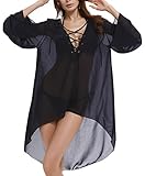 EasyMy Long Sleeve Chiffon Cover Up Dress for Beachwear