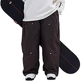 SNOWVERB Womens Mens Super Baggy 15K Waterproof Snowboard Ski Pants Workwear Loose Fit Snow Pants for Winter Sports