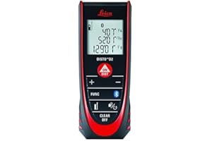 Leica DISTO D2 New 330ft Laser Distance Measure with Bluetooth 4.0, Black/Red by Leica Geosystems
