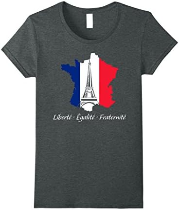 Womens Bastille Day Shirt - Liberte Egalite Fraternite for July 14 XL Dark Heather