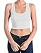 BEKDO Womens Basic Seamless Cropped Racerback Sports Tank Top-ONE Size-White