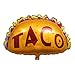 Amosfun 6pcs Taco Mylar Balloons Taco Foil Balloons Aluminium Film Balloon for Birthday Wedding Baby Shower Mexican Fiesta Party Decorations