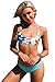 CUPSHE Fashion Women's Floral Printing Strappy Halter Bikini Set (L) Multicolor