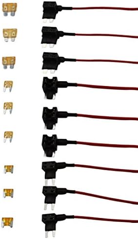 Moeye 12V Car Add-a-circuit Fuse Adapter Mini TAP ATM APM Blade Fuse Holder, 9 Pack
