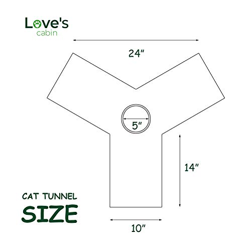 Love's cabin Cat Tunnel Tube, Collapsible 3 Way Pet Tunnel - Cat Play Tent Interactive Toy Maze Cat House Bed with Balls for Cat Puppy Kitten Rabbit