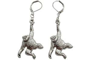Monkey Lever Back Earrings Gorilla Jewelry, Statement Dangle earrings, Dainty Monkey Lover