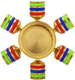 Metal Fidget Spinner Rainbow Finger EDC Toys with 6 Winged Define for Anxiety Releasing(gold)