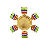 Metal Fidget Spinner Rainbow Finger EDC Toys with 6 Winged Define for Anxiety Releasing(gold)