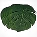 Tropical Palm Leaves - Faux Palm Leaves – Large Palm Leaves Decorations -48pcs Large Size (13.8 by 11.4inch) Artificial Tropical Palm Leaves for Party, Wedding; Hawaiian; Luau Decoration