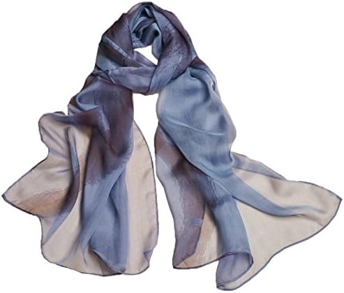 Ysiop Womens 100% Silk Scarves Lightweight Shawls and Wraps with Gift Box