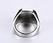 Huanian Jewelry Fashion Stainless Steel Signet Rings with Black Agate for Men,Size 8