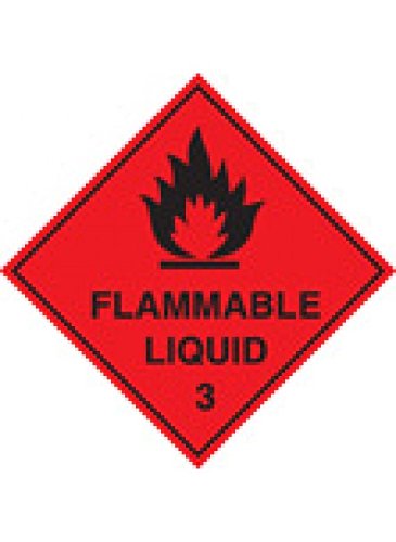 Caledonia Signs 59738 Flammable Liquid 3 100 S/A Label, 100 mm x 100 mm