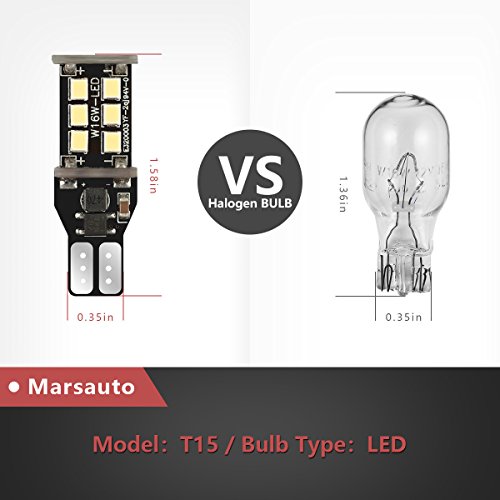 image for 921 912 LED Backup Light Bulbs Marsauto 2835 15-SMD Chips Error Free T