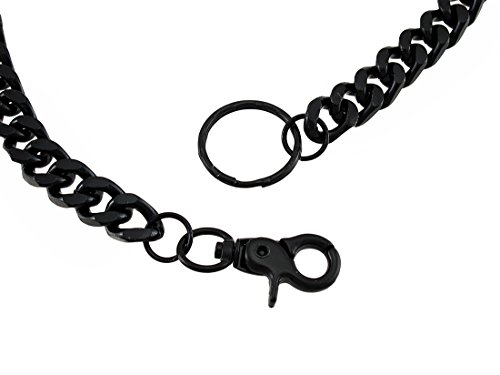 Metal Mens Wallet Chains Wc-7801 Heavy Black Enamel Finish Link Wallet Jeans Chain Black