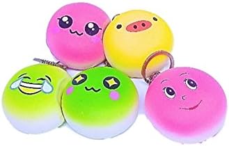 5 CM Cute Face Bread Bun Squishy Bread Key chain Slow Rising