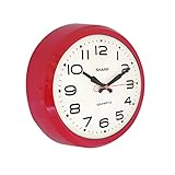 SHARP Retro Wall Clock Red Vintage Design Round