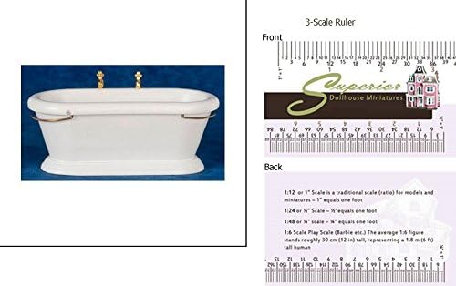 Dollhouse Miniature Old Fashioned Bathtub/wht