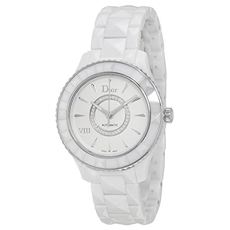 Christian Dior VIII Automatic White Ceramic and Stainless Steel Ladies Watch CD1245E3C002.