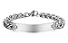 Free Engraving Stainless Steel ID identification Link Bracelet Bangle for Women,,Width 8mm,8.4