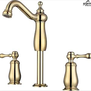 CZOOR Electroplate Gold Grifos de la cocina Latón antiguo Fregadero de