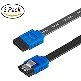 SATA Cable III, Benfei 3 Pack SATA Cable III 6Gbps Straight HDD SDD Data Cable with Locking Latch 18 Inch for SATA HDD, SSD, CD Driver, CD Writer