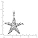 Honolulu Jewelry Company Sterling Silver Textured Starfish Ocean Sea Life Necklace Pendant with 18