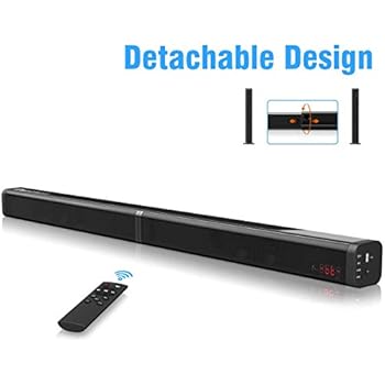 Amazon.com: Sound Bar Excelvan 40W Detachable Wireless Soundbar with