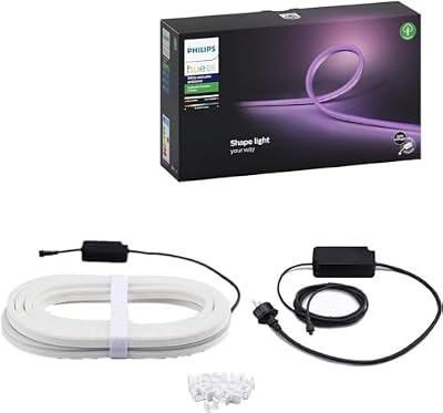 White & Color Ambiance Outdoor Lightstrip (5 m), dimmbarer LED Streifen für das Hue Lichtsystem mit 16 Mio. Farben, smarte Lichtsteuerung über Sprache oder App