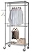 Finnhomy Heavy Duty Rolling Garment Rack Clothes Rack with Double Hanger Rods and Shelves, Portable Closet Organizer with Wheels, 1'' Diameter Thicken Steel Tube Hold Up to 300Lbs, Black