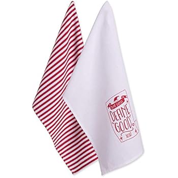 DII 100% Cotton 18x28 Christmas Holiday Dish Towels Set of 2-Dear Santa