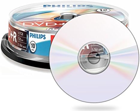 Philips 4,7 GB DVD + R / 120Min / 16X Cakebox (10 Disc): Amazon.es: Electrónica