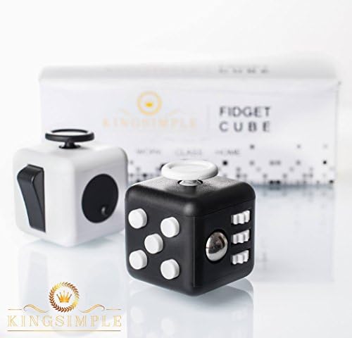 Fidget Cube 2 Pack Prime Relieves Stress &amp; Anxiety - Dice Toy, Helps To Focus &amp; Attention, For Adults And Children, Office, Black &amp; White Sale