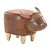 Artechworks Upholstered Ride-On Animal Ottoman Footrest Stool with Vivid Adorable Animal-Like Features,Perfect for Gift, Changing Shoes, Decoration, Toys, Without Storage(Brown Buffalo), Brown