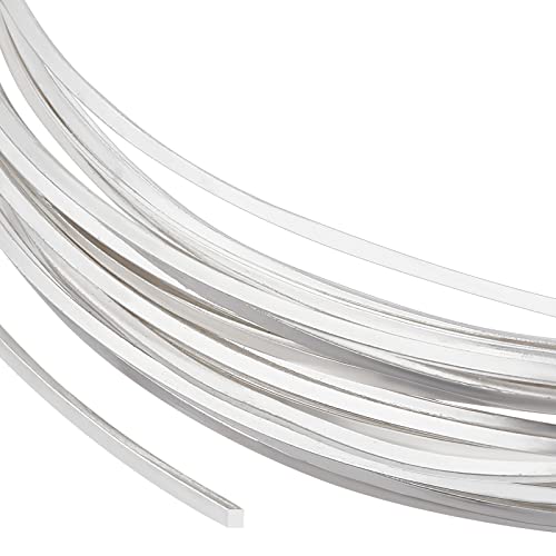 BENECREAT 20 Gauge 16 Feet Brass Square Wire, Silver Brass Wire for Jewelry Beading Craft Work