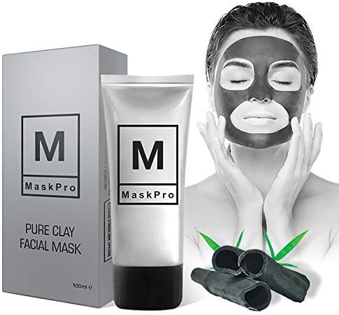 Facial Clay Mask by MaskPro – 100% Natural Kaolin Mud with Activated Charcoal - Skin Detox, Clarify, Cleanse, Porefine & Smooth – Acne Recovery, Blackhead Removal – Anti-aging for Men & Women (100ml)