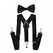 Cinny Adjustable Suspender Set with Bow Tie for Kids (Black)