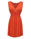 OUGES Women Sleeveless A-line Pleated Pocket Party Cocktail Chiffon Dress