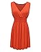 OUGES Women Sleeveless A-line Pleated Pocket Party Cocktail Chiffon Dress