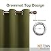 NICETOWN Bedroom Curtain Panels Blackout Draperies, Thermal Insulated Solid Grommet Blackout Drapes for Christmas Decoration (1 Pair, 42 by 45-Inch, Olive Green)